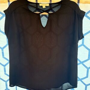 Nine West Black Sheer Blouse